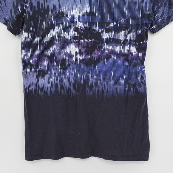 Armani Exchange Tee Mens XS Blue Abstract Print Pima Cotton Peru Fitted - Picture 7 of 12
